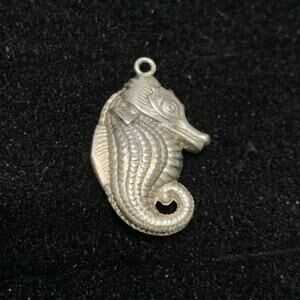 Vintage Sterling 925 Silver Puffy 3D Seahorse Charm